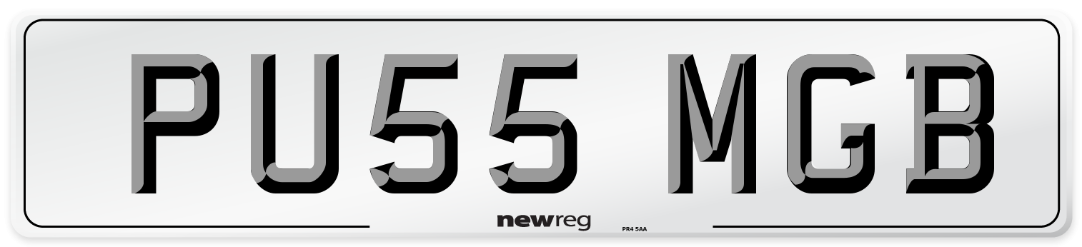 PU55 MGB Number Plate from New Reg